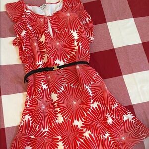 J Crew Factory Floral flowy red dress, size XXS